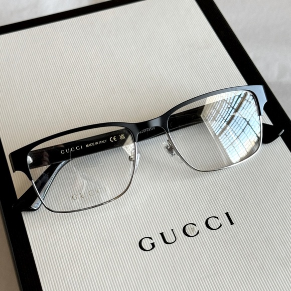 NEW Auth Gucci Eyeglasses Full Rim Optical Frame 56mm - Picture 1 of 9